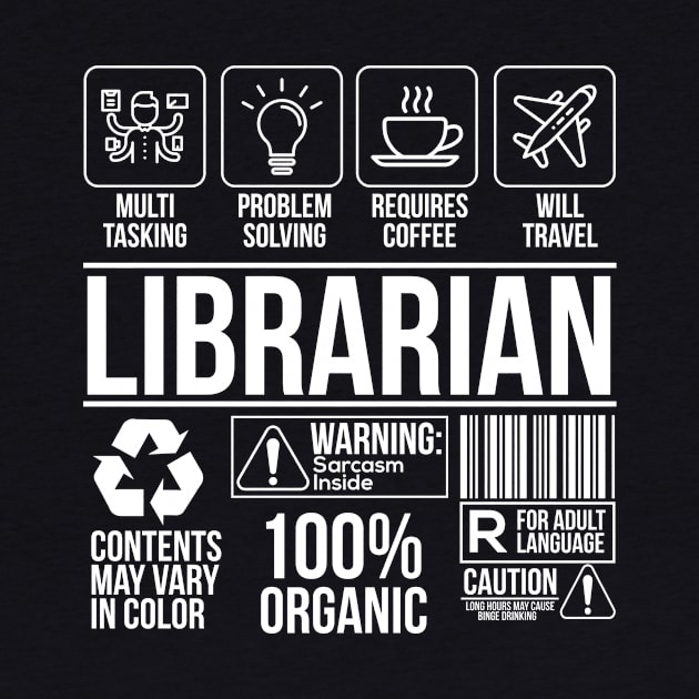 Librarian Label Funny Organic Humor by Mellowdellow